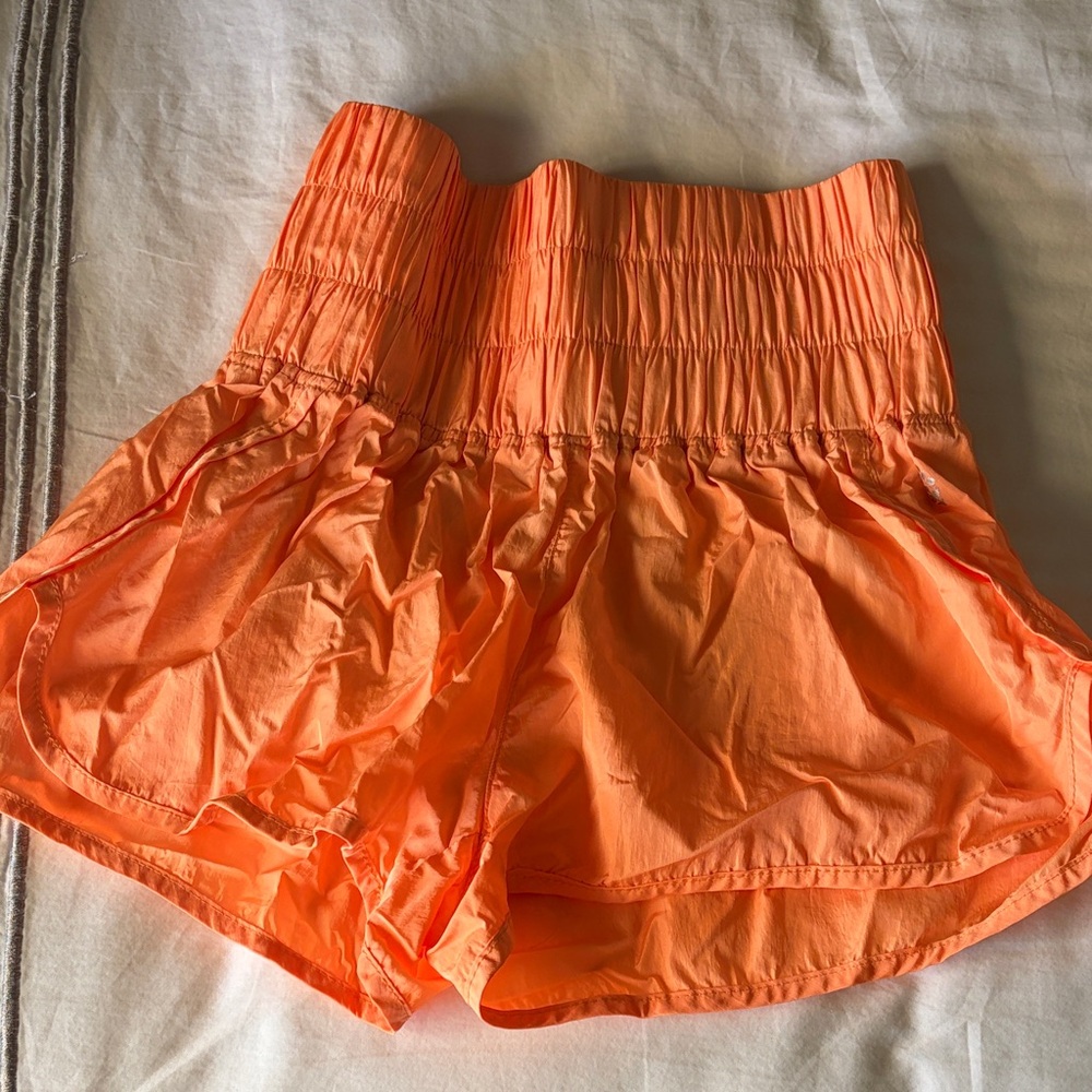 Free People Orange Carpe Deim Shorts